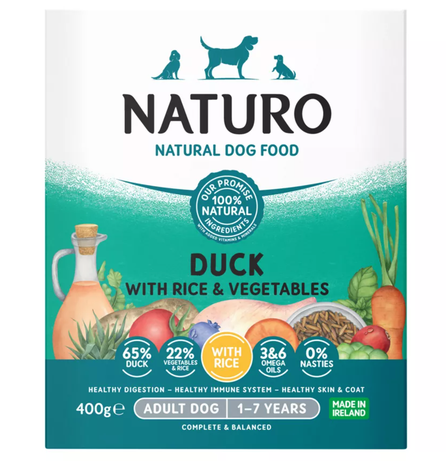 Naturo Dog Food Adult Duck with Rice Vegetable 400g VP Canine Hydrotherapy Health Centre
